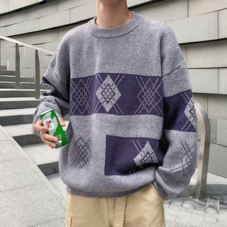 Argyle Panel Sweater