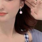 Star & Bead Dangle Earring Silver - Pink - One Size