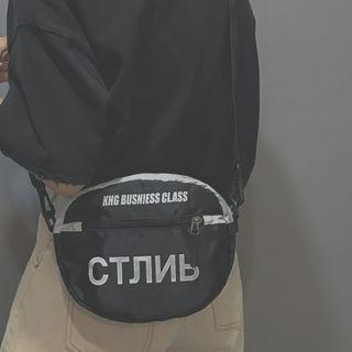 Russian Character Canvas Crossbody Bag