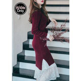 Dip-back Knit Dress With Sash