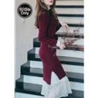 Dip-back Knit Dress With Sash