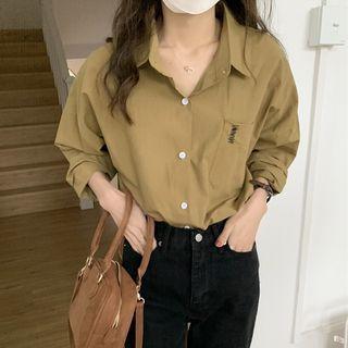 Long-sleeve Pocket Embroidered Shirt