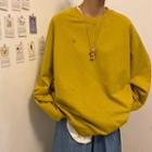 Smile Embroidered Long-sleeve Pullover
