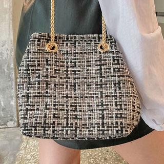 Tweed Bucket Shoulder Bag