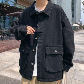 Long-sleeve Double-pocket Denim Jacket