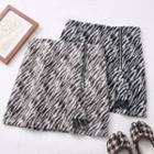 Zebra-print Asymmetric Wool Mini Skirt