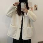 Lambswool Pocket Jacket White - One Size