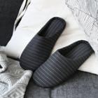 Striped Slippers Black - One Size