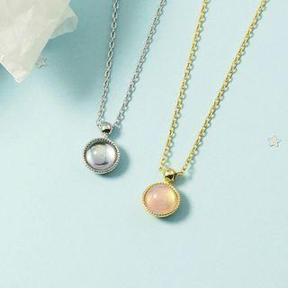 Moonstone Pendant Alloy Necklace