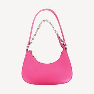 Zipped Chain-detail Hobo Bag