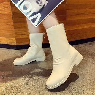 Back Zip Mid-calf Boots