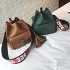 Set: Bucket Bag + Lettering Strap Crossbody Bag