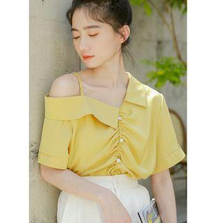 Short-sleeve Asymmetric Shirt / Shorts