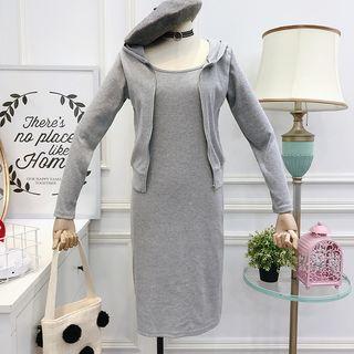 Set: Knit Hoodie + Sleeveless Dress