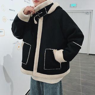 Faux Suede Hooded Jacket
