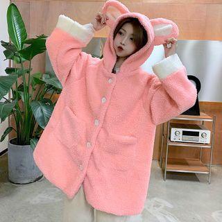 Rabbit Ear Accent Hooded Fleece Jacket