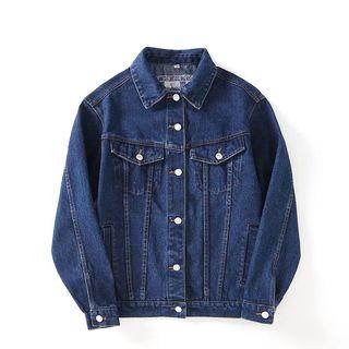 Embroidered Back Long-sleeve Denim Jacket