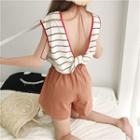 Piped Stripe Sleeveless Top