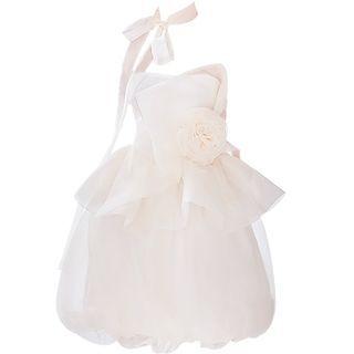 Strapless Flower Accent Mini A-line Dress