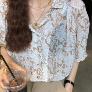 Snake Print Short-sleeve Shirt