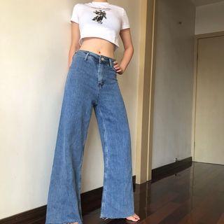 High Waist Straight Wide Leg Pants