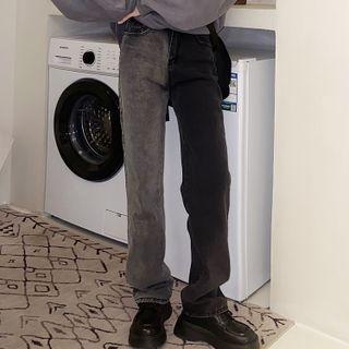 Mid Rise Panel Loose Fit Jeans