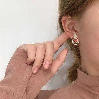 Rhinestone Earrings Gold - One Size