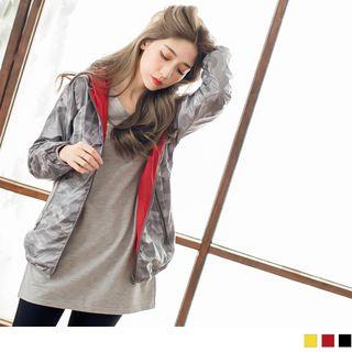 Zipper 2ways Camouflage/plain Light Jacket