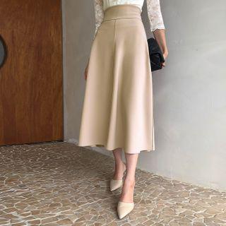 Paneled Maxi Flare Skirt