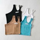 One-shoulder Strappy Crop Tank Top