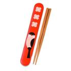 Hakoya 18.0 Slide Chopsticks Box Set Sakura Bird Orange
