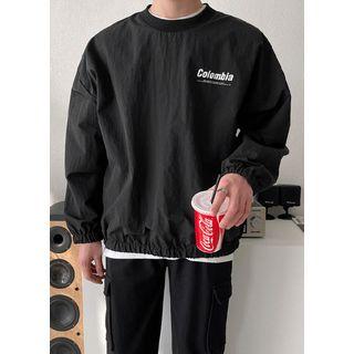 Letter-printed Banded-hem Oversized Sweatshirt