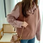 Sleeveless Wool Blend Knit Top Dark Pink - One Size