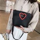 Heart Cutout Faux Leather Shoulder Bag