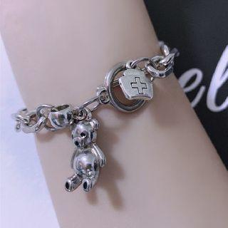 Bear Pendant Chain Bracelet Bracelet - One Size