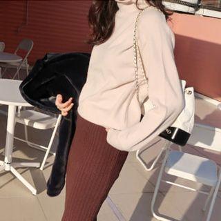 High-neck Loose-fit Knit Top