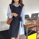Mini Shirt Dress / Tie-waist Overall Dress