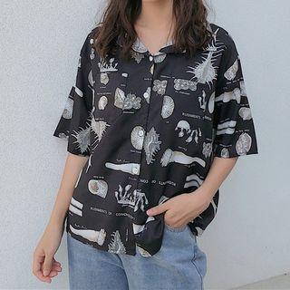 Printed Short-sleeve Casual Shirt