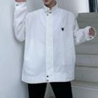 Stand-collar Embroidered Jacket