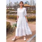 Maxi Eyelet-lace Dress & Slipdress White - One Size