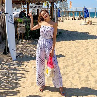 Polka-dot Tube Jumpsuit