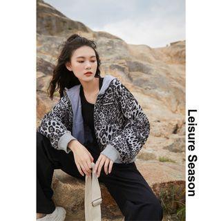Reversible Leopard-print Hooded Jacket