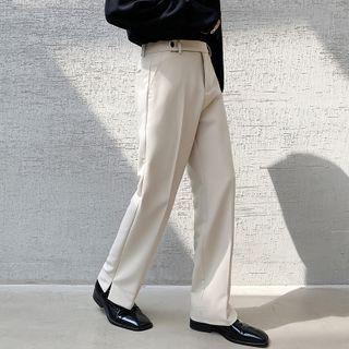 Slit Plain Dress Pants