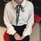 Contrast Trim Collared Shirt