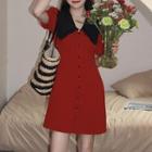 Puff-sleeve A-lien Shirtdress