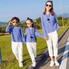 Family Matching Set: Mock Neck Pullover + Straight Fit Pants / Necklace