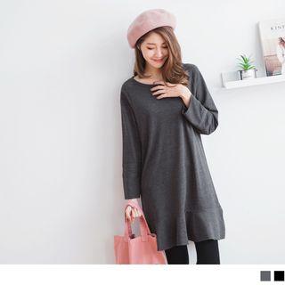 Long-sleeve Round Neck T-shirt Dress