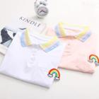 Rainbow Applique Short-sleeve Polo Shirt