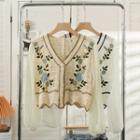 Embroider Floral Knit Blouse