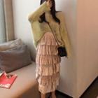 Mock-neck Sweater / Midi Tiered Skirt
